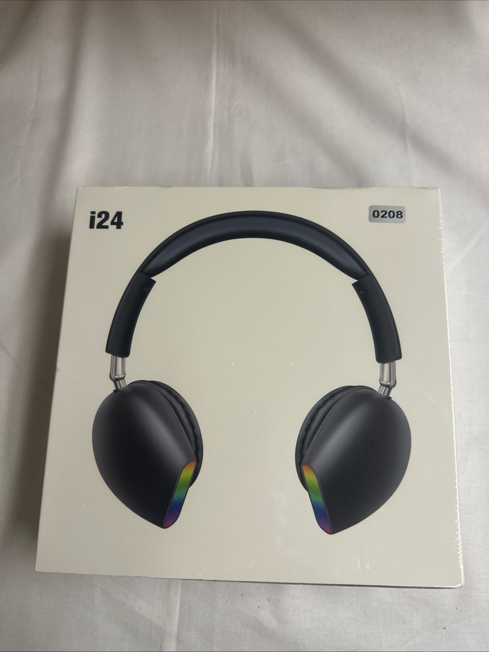 i24 Wireless Over-Ear Headphones in Matte Black with Rainbow Accent